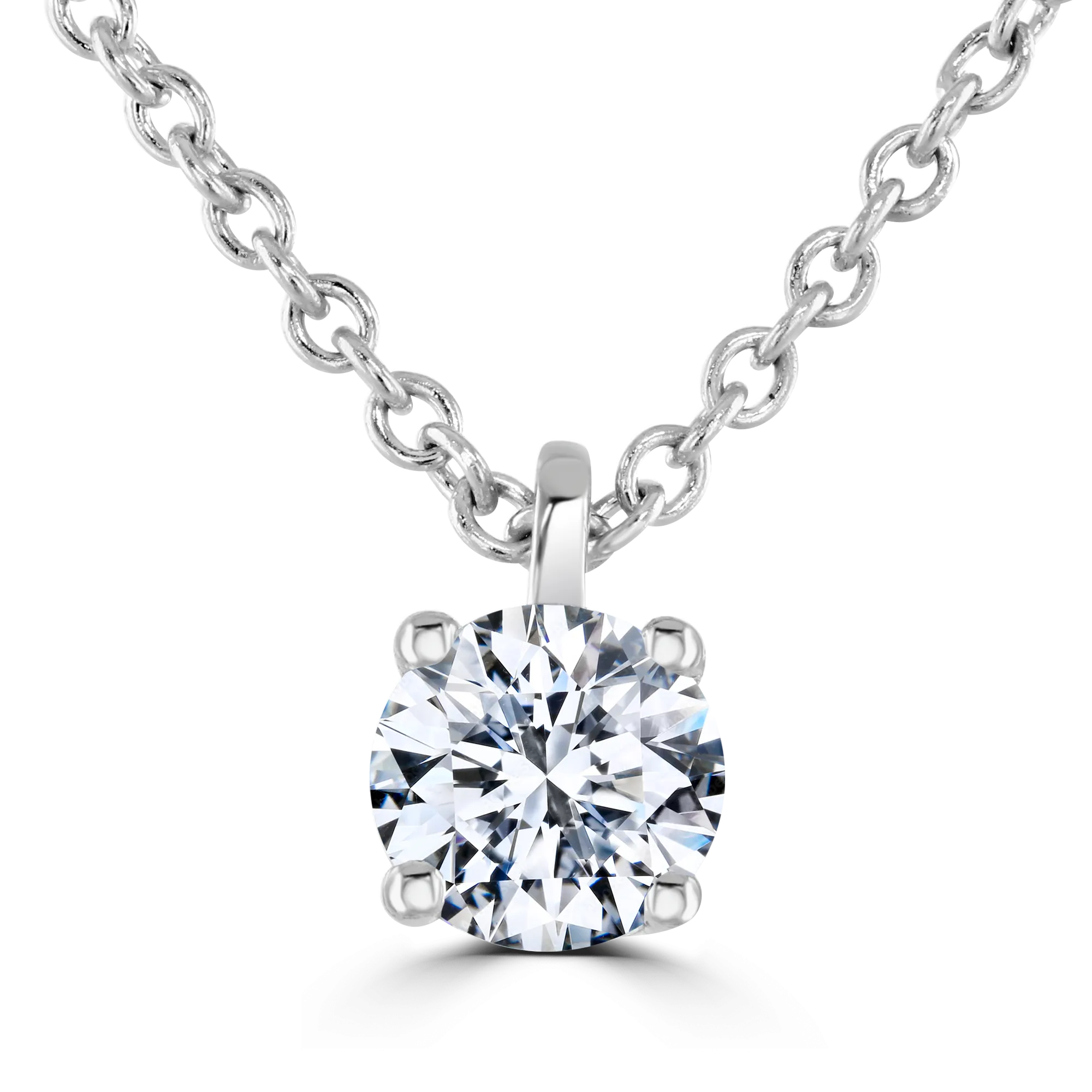 9ct White Gold 0.30ct Diamond Solitaire Necklace