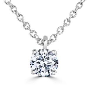 9ct White Gold 0.30ct Diamond Solitaire Necklace