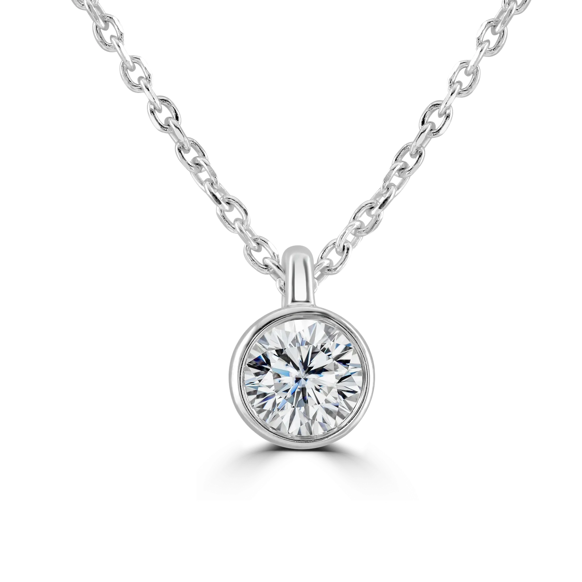 9ct White Gold 0.30ct Diamond Solitaire Necklace