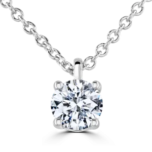 9ct White Gold 0.40ct Diamond Solitaire Necklace