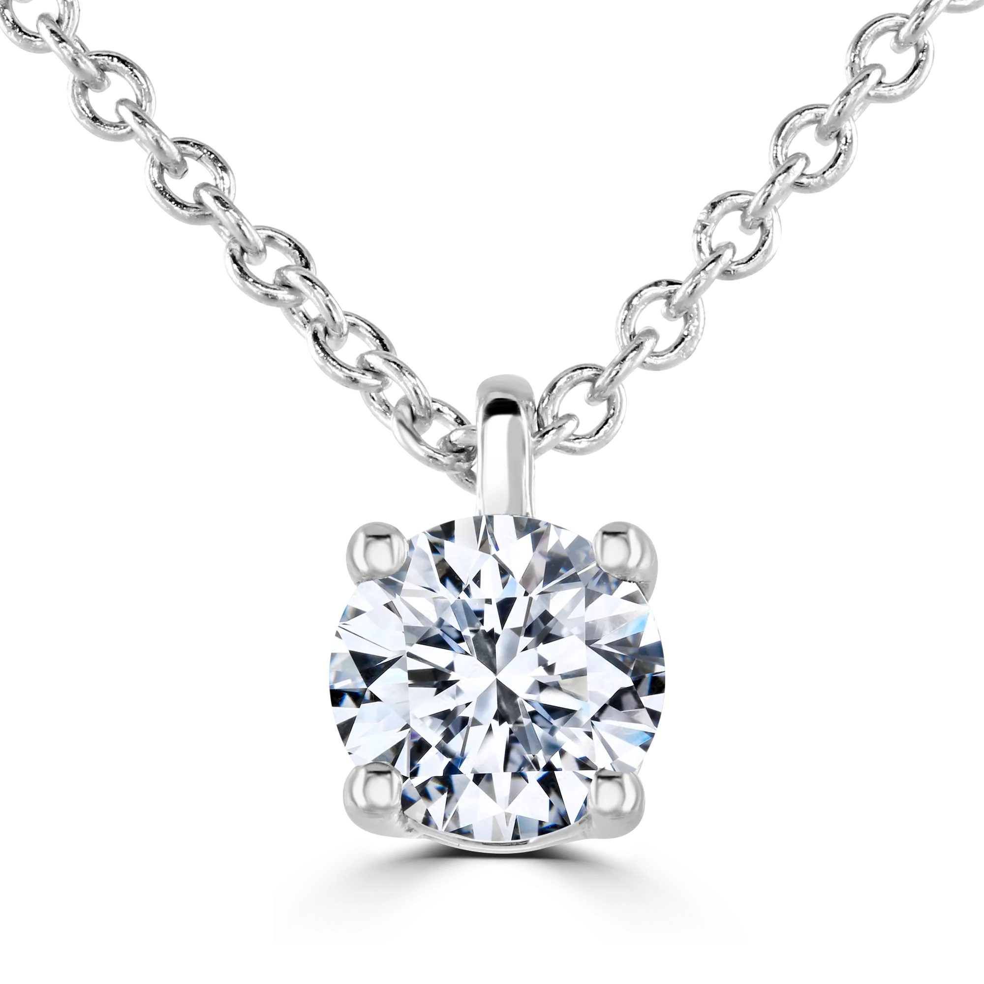 9ct White Gold 0.40ct Diamond Solitaire Necklace