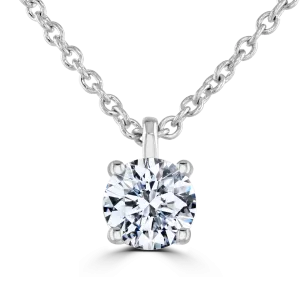 9ct White Gold 0.50ct Diamond Solitaire Necklace
