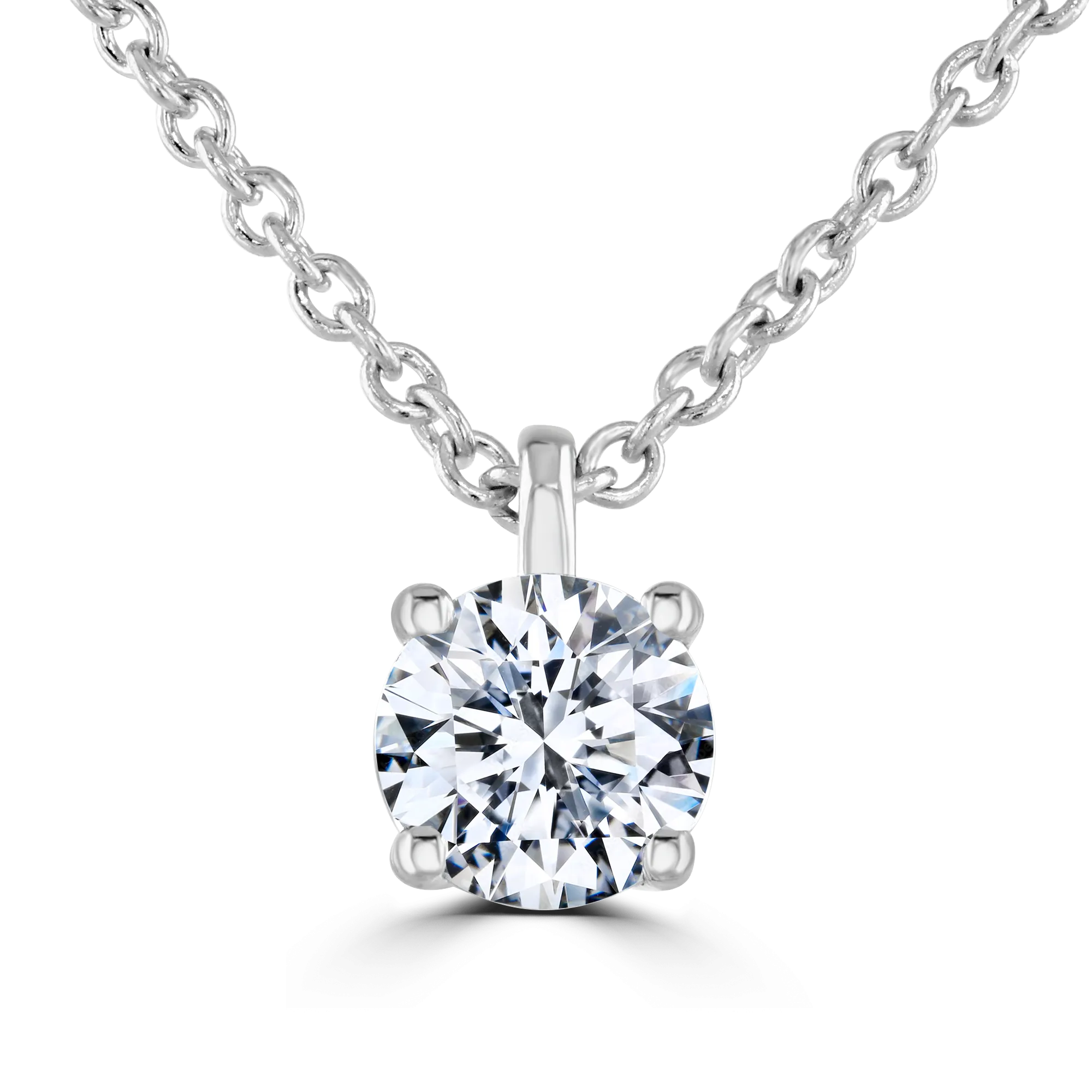 9ct White Gold 0.50ct Diamond Solitaire Necklace