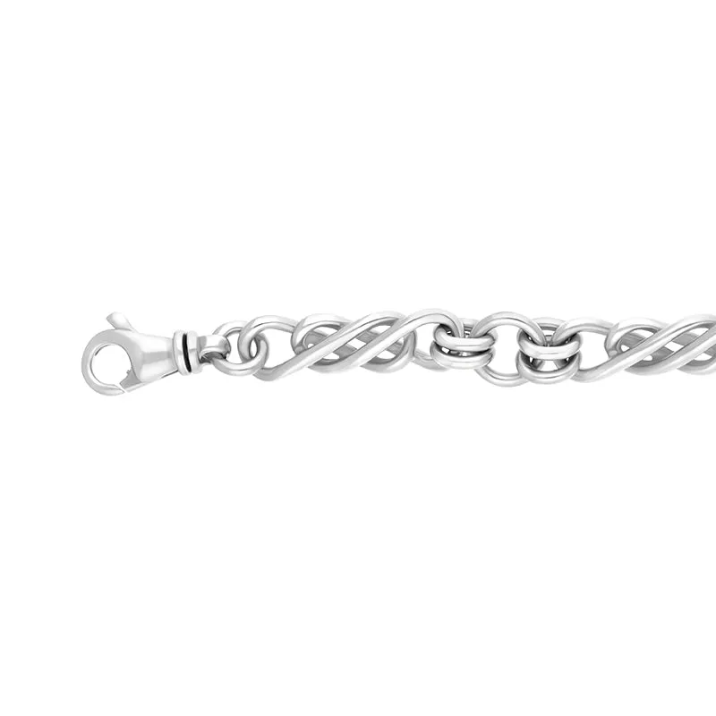 9ct White Gold Celtic Twist Handmade Bracelet