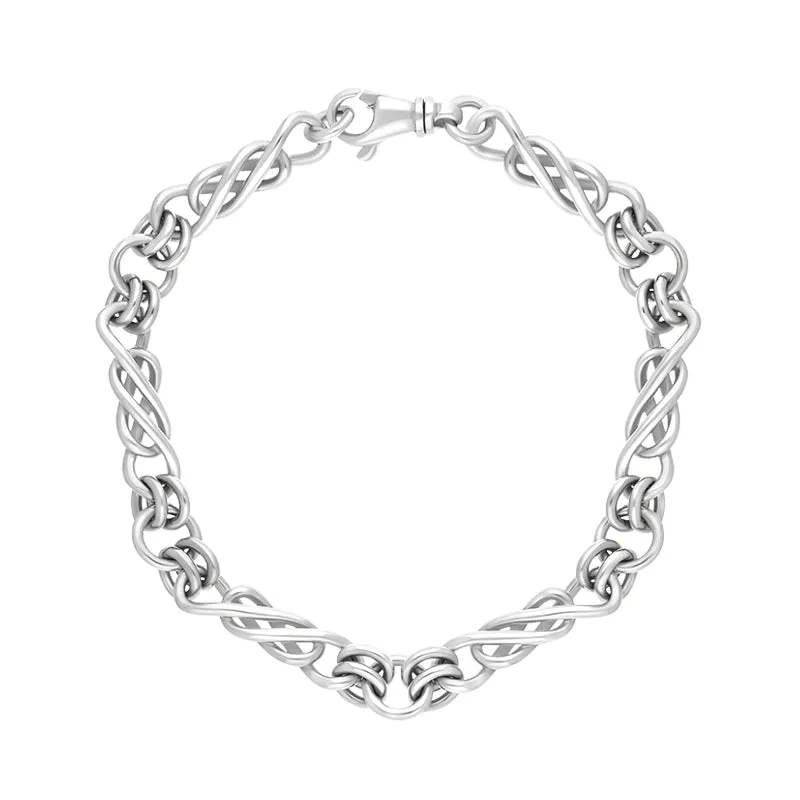 9ct White Gold Celtic Twist Handmade Bracelet