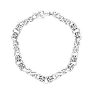 9ct White Gold Celtic Twist Handmade Bracelet