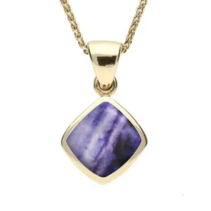 9ct Yellow Gold Blue John Dinky Cushion Necklace