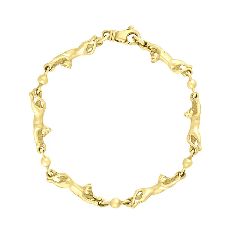 9ct Yellow Gold Cat Handmade Bracelet