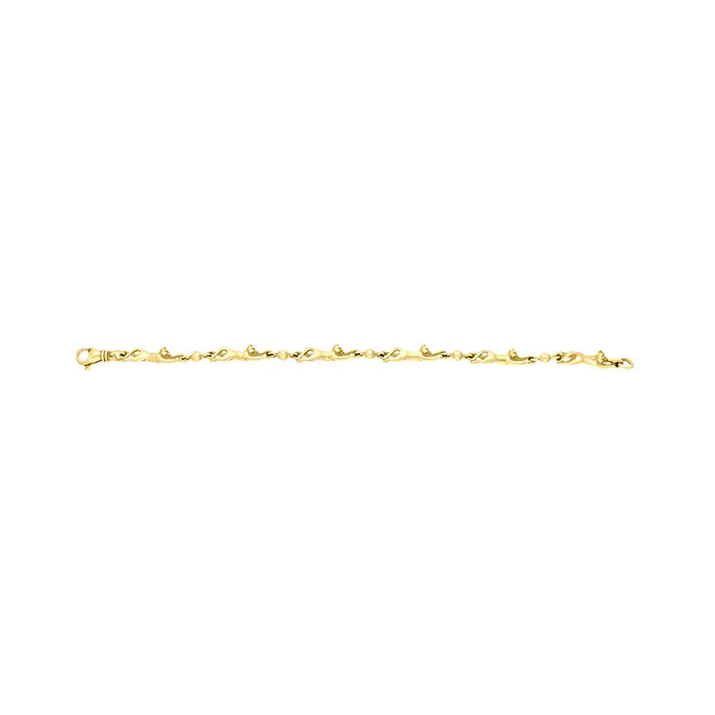 9ct Yellow Gold Cat Handmade Bracelet