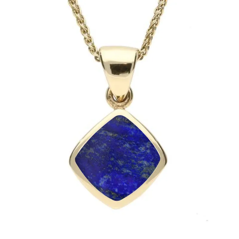 9ct Yellow Gold Lapis Lazuli Dinky Cushion Necklace
