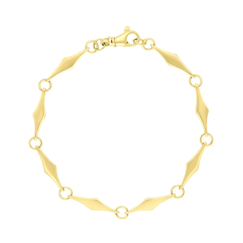 9ct Yellow Gold Rhombus Handmade Bracelet