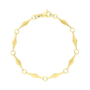 9ct Yellow Gold Rhombus Handmade Bracelet