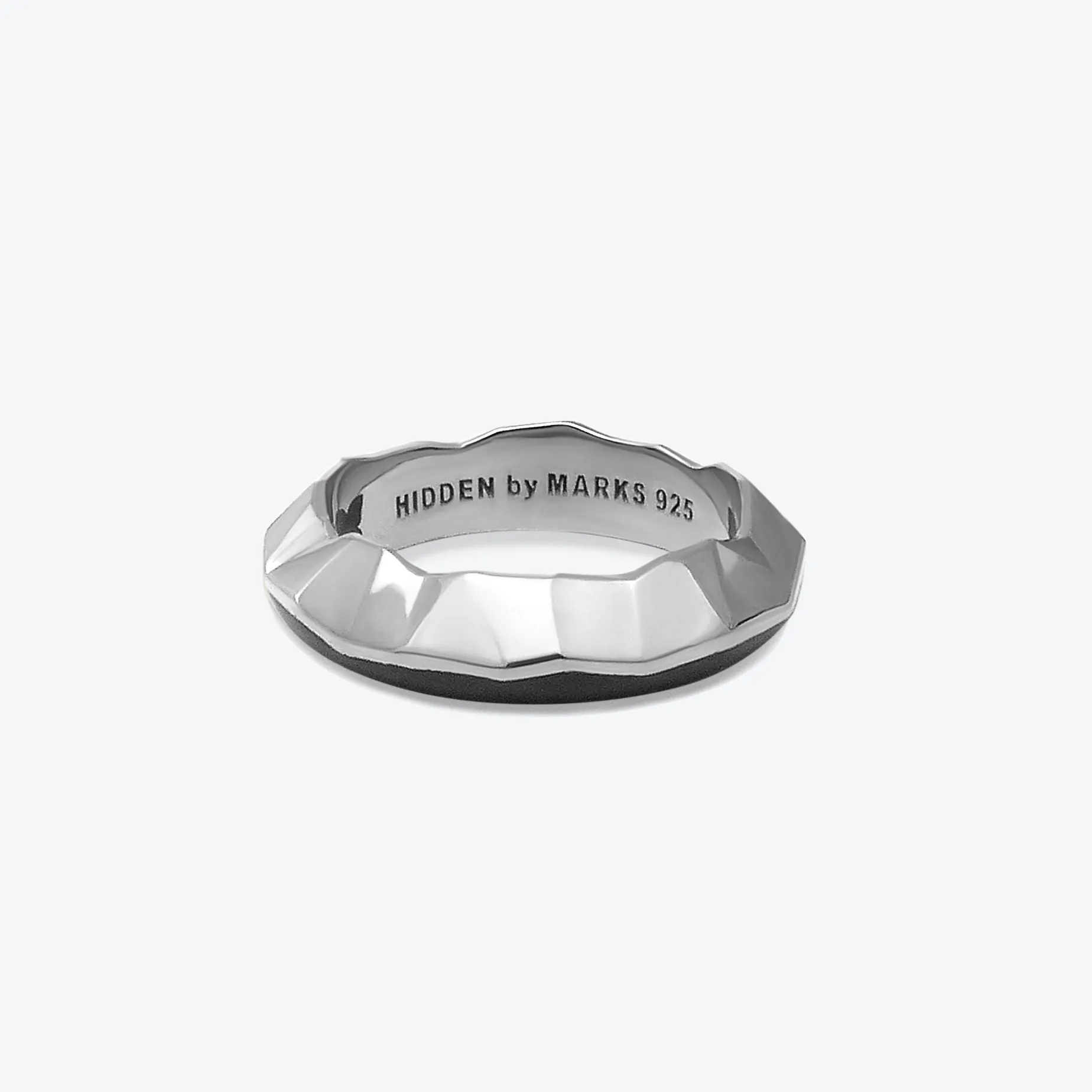A. Iceberg Silver Ring w. Jet Black Enamel