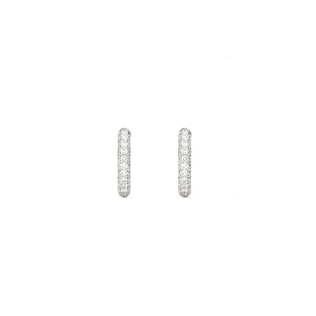 Absolute Mini (Slim) 18K Whitegold Hoops w. Diamonds