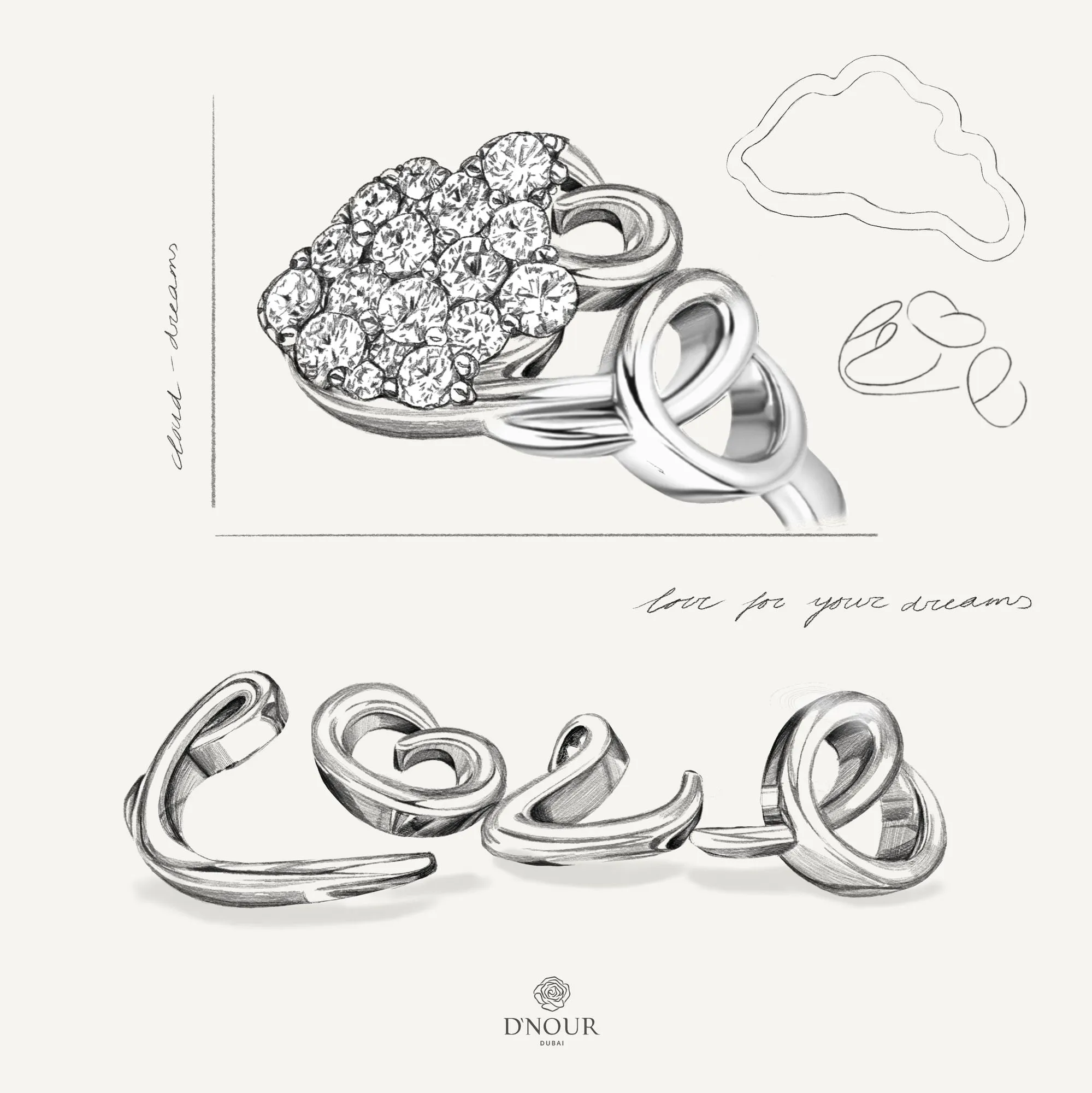 Allusia Love Minimal 18K Whitegold Bracelet w. Diamond