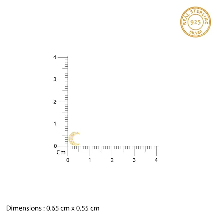 Anushka Sharma Golden Crescent Zircon Tiny Earrings Giva