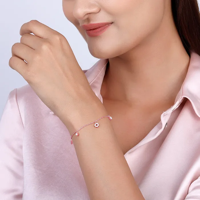 Anushka Sharma Rose Gold Flower Charm Bracelet Giva