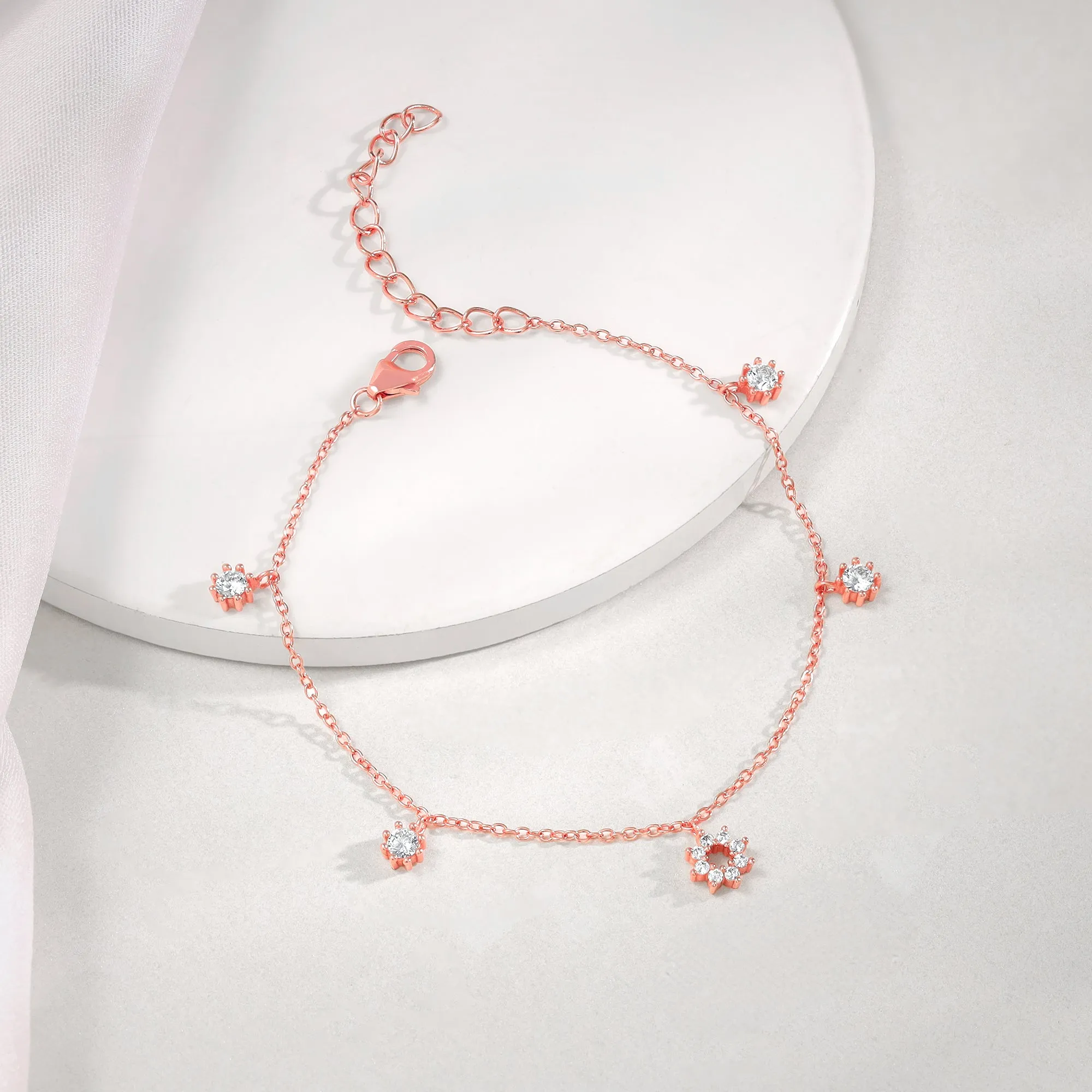 Anushka Sharma Rose Gold Flower Charm Bracelet Giva