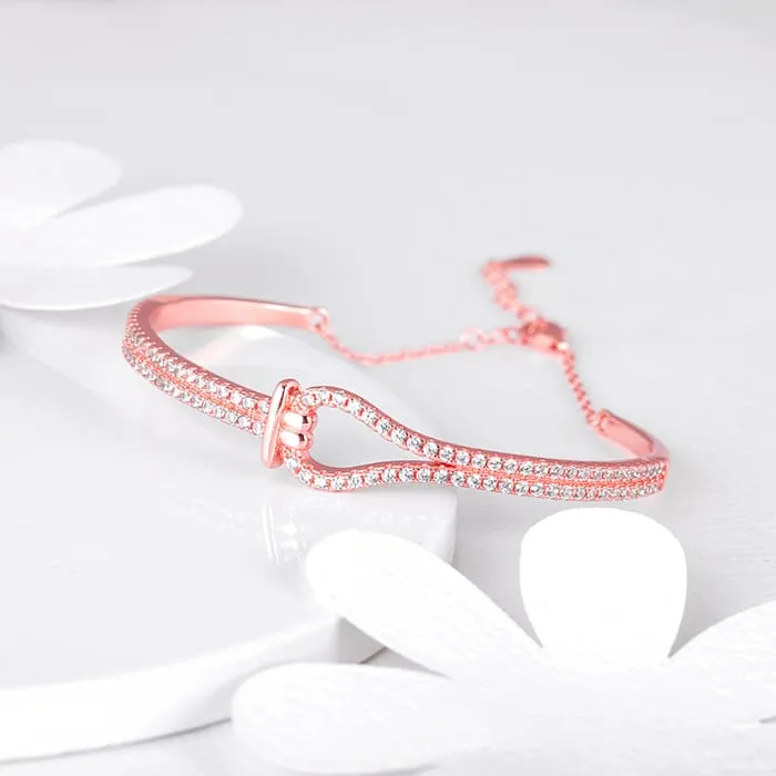 Anushka Sharma Rose Gold Knotted Feelings Bracelet Giva
