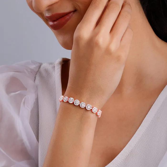 Anushka Sharma Rose Gold Studded Flower Bracelet Giva
