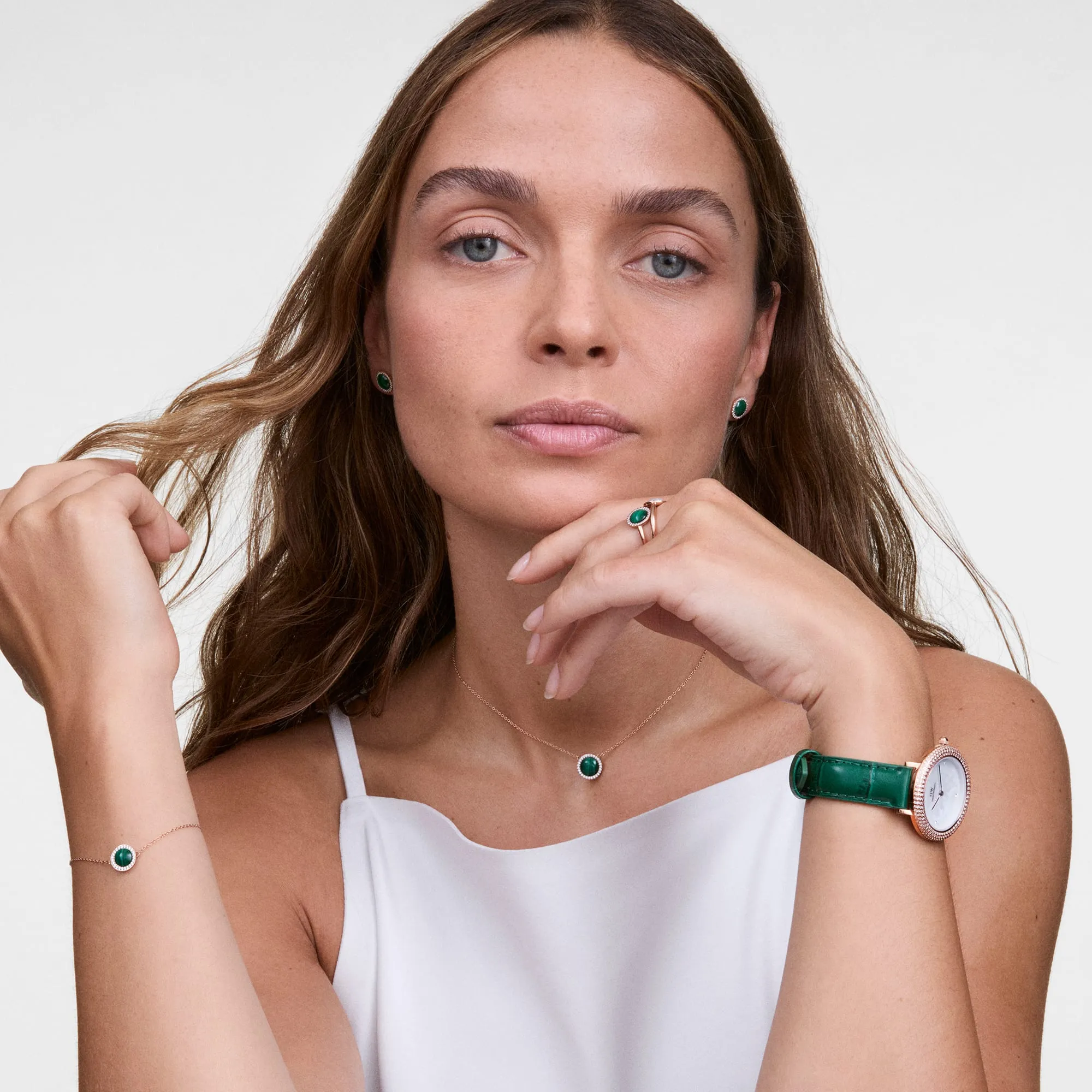 Audrey Bracelet Malachite Rose Gold Daniel Wellington
