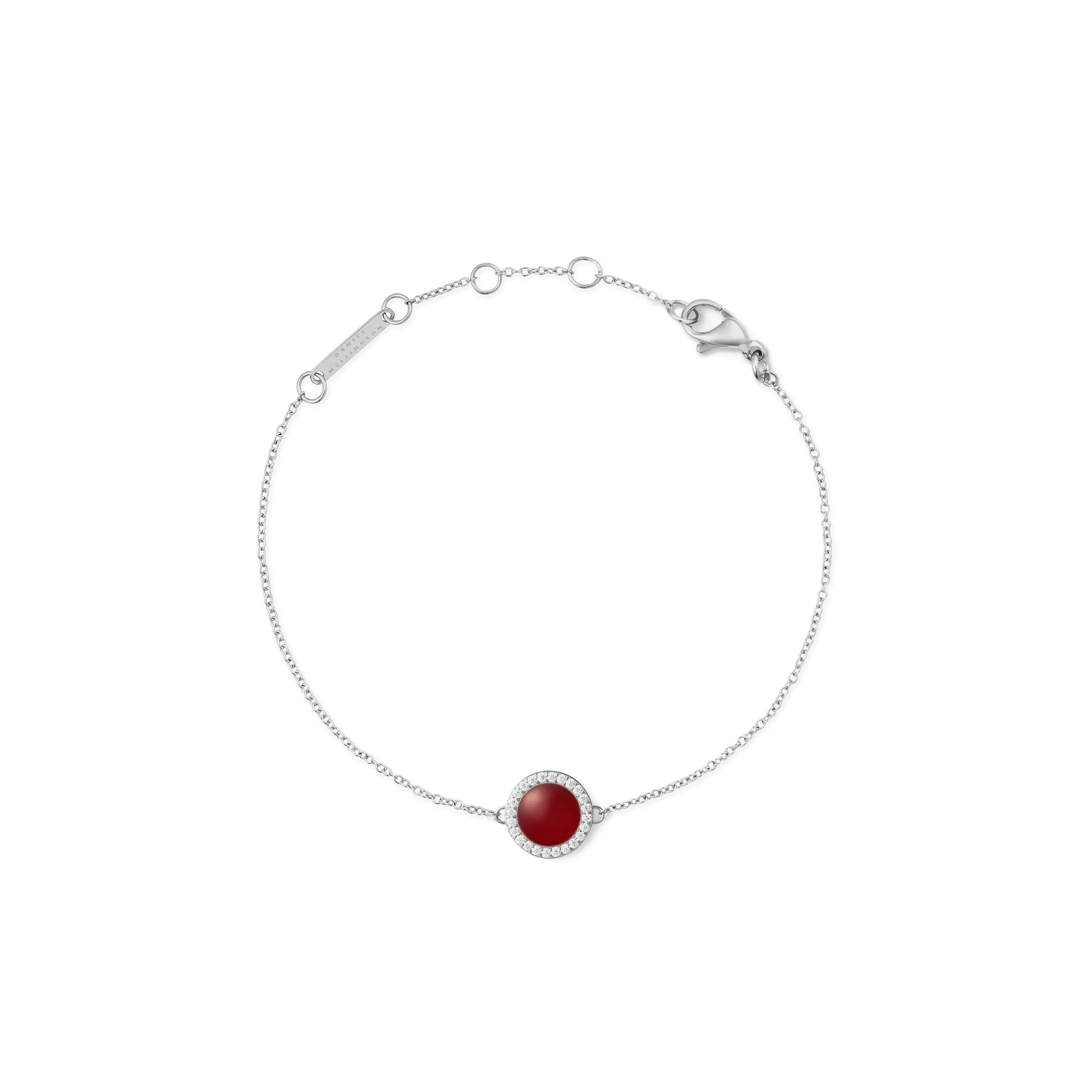 Audrey Bracelet  Red Agathe Silver Daniel Wellington