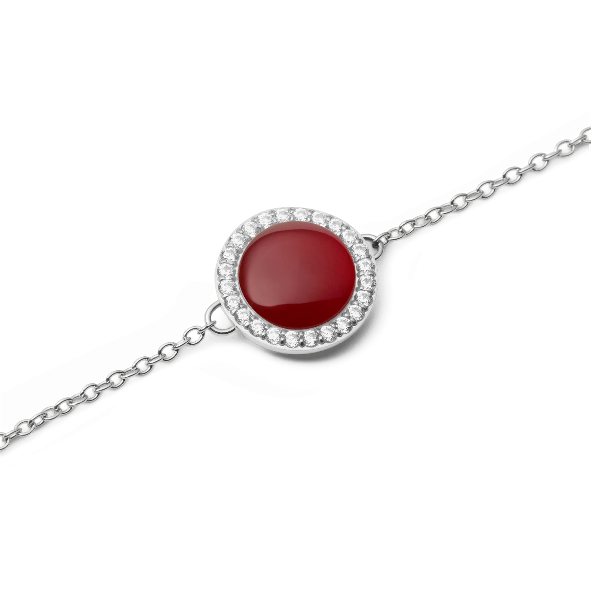 Audrey Bracelet  Red Agathe Silver Daniel Wellington