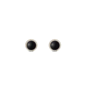 Audrey Earrings Black Agathe Gold Daniel Wellington