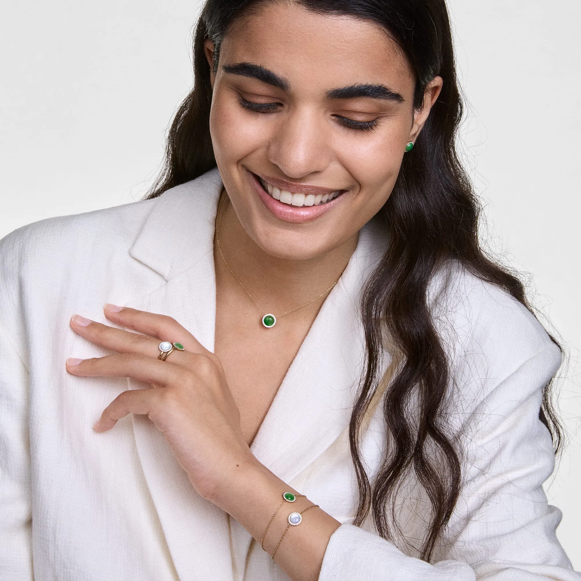 Audrey Earrings Jade Rose Gold Daniel Wellington