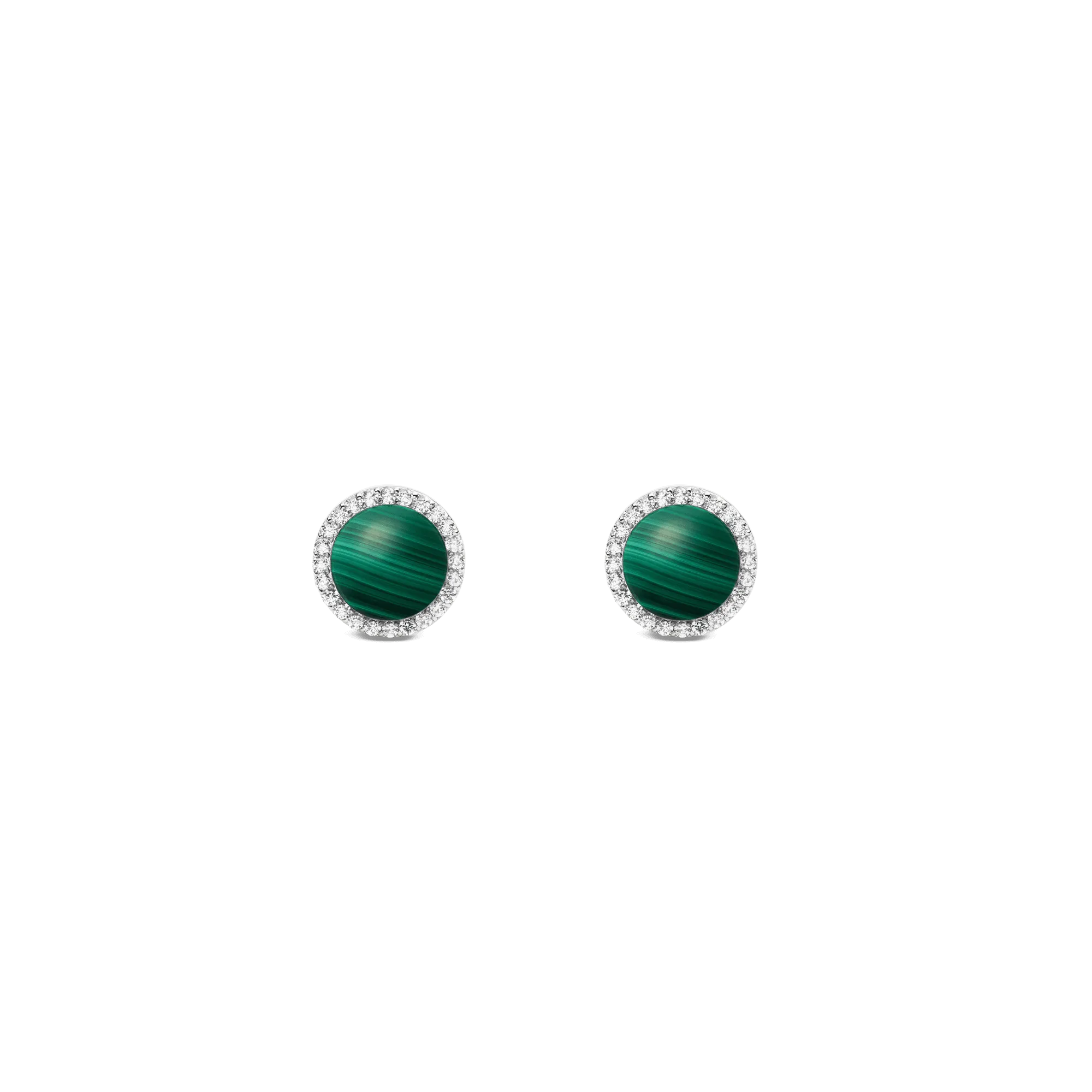 Audrey Earrings Malachite Silver Daniel Wellington