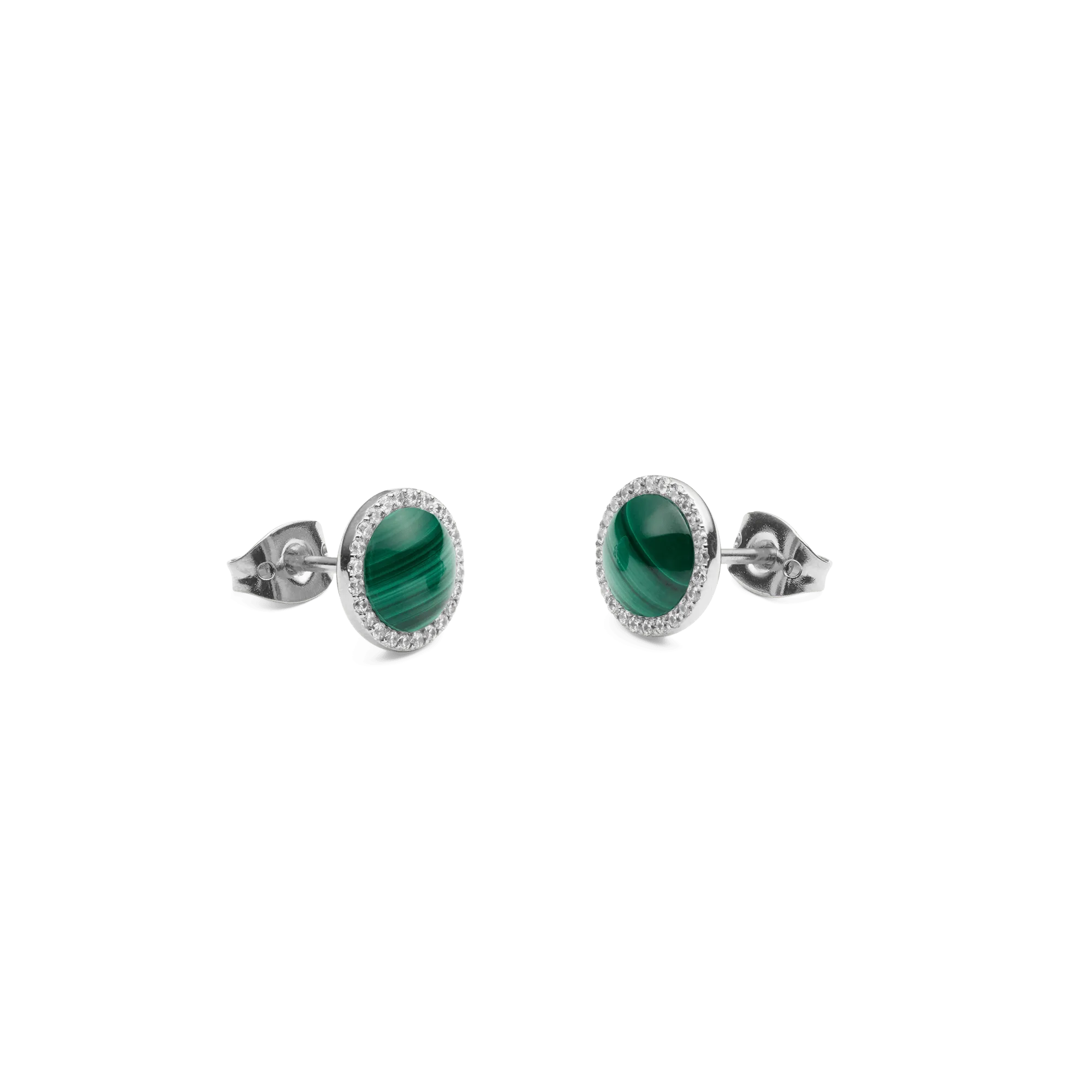 Audrey Earrings Malachite Silver Daniel Wellington