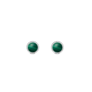 Audrey Earrings Malachite Silver Daniel Wellington