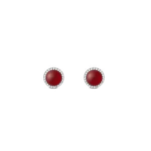 Audrey Earrings  Red Agathe Silver Daniel Wellington