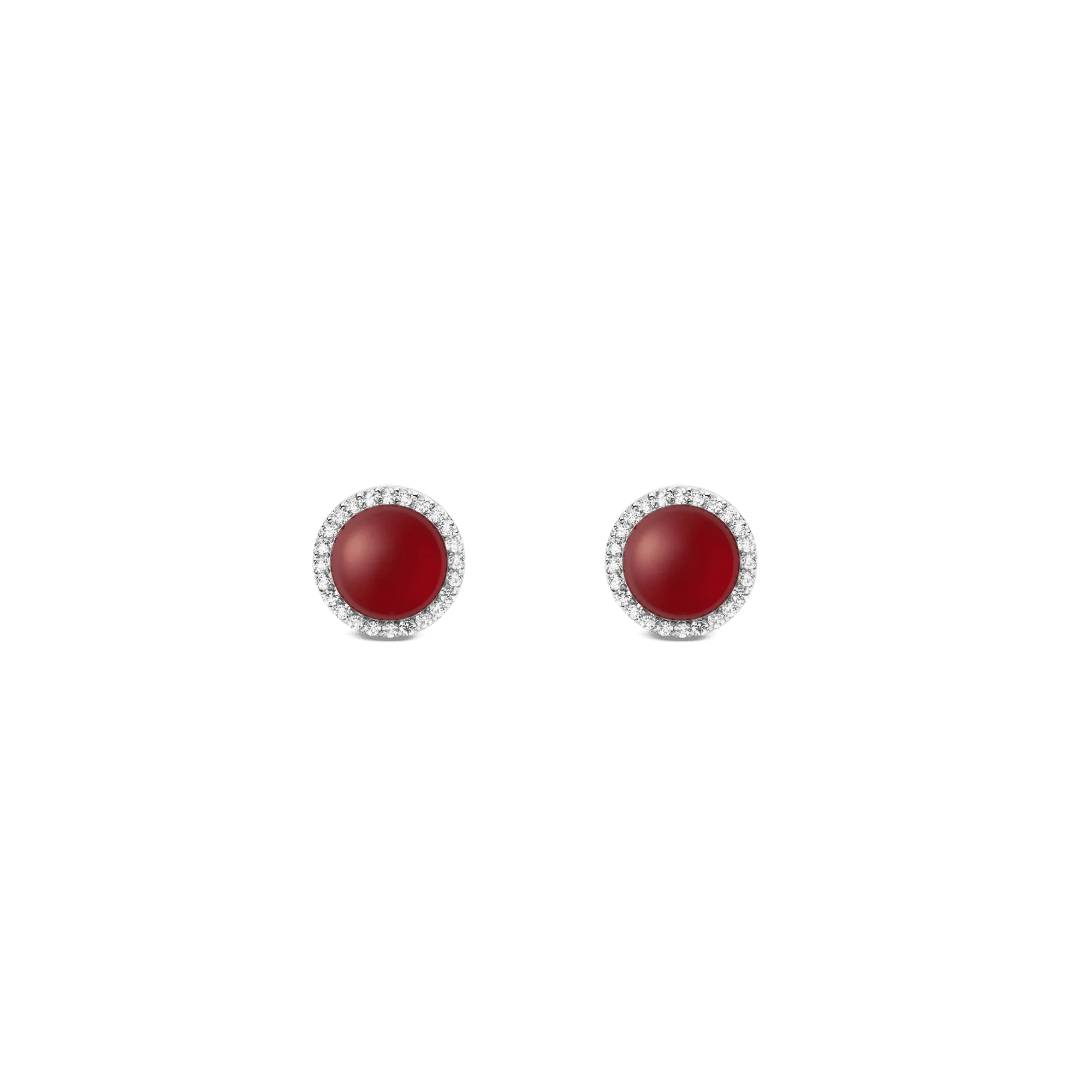 Audrey Earrings  Red Agathe Silver Daniel Wellington