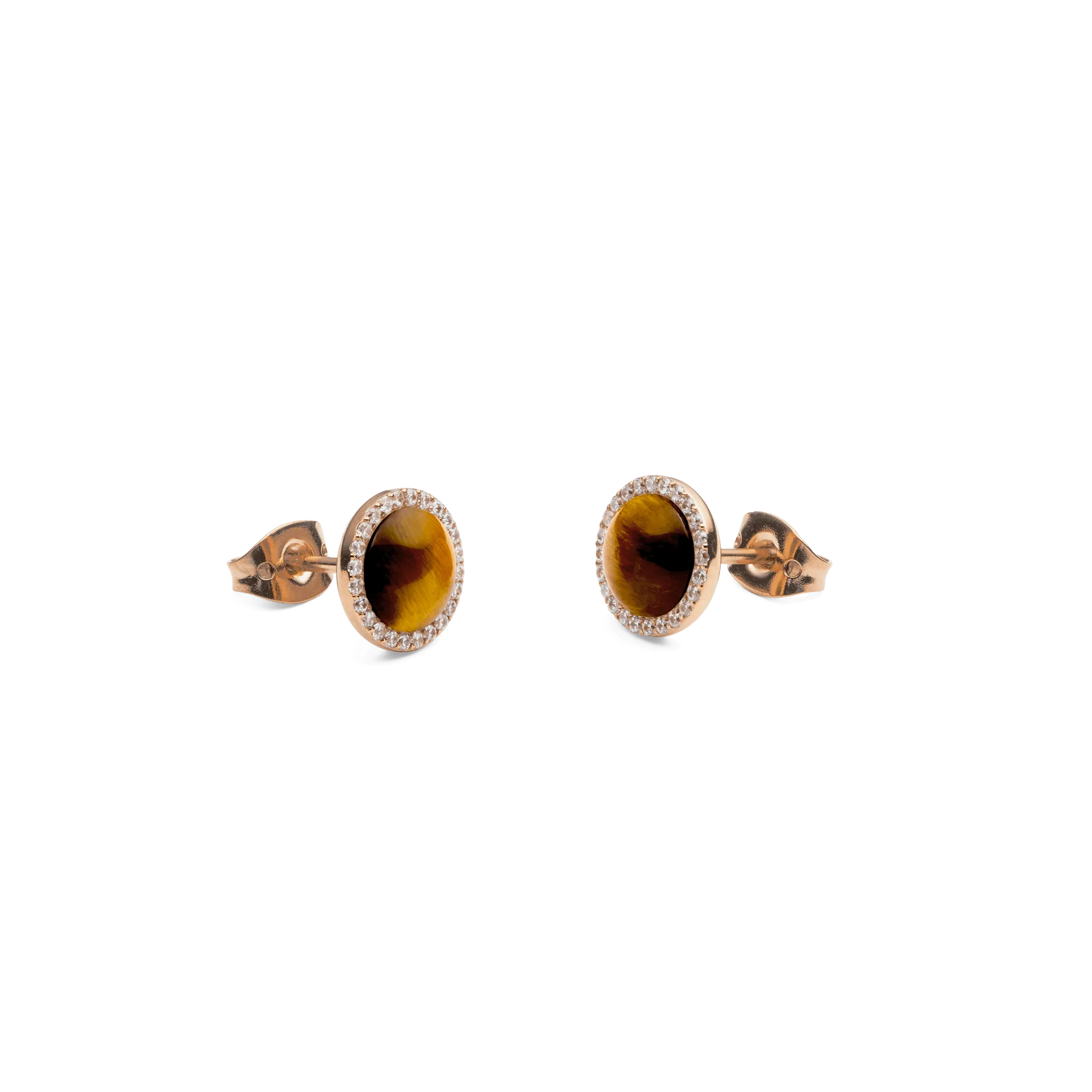 Audrey Earrings Tiger Eye Rose Gold Daniel Wellington
