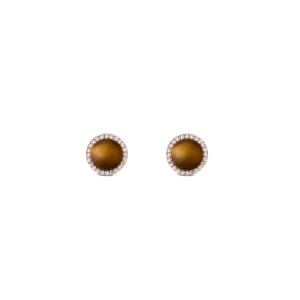Audrey Earrings Tiger Eye Rose Gold Daniel Wellington