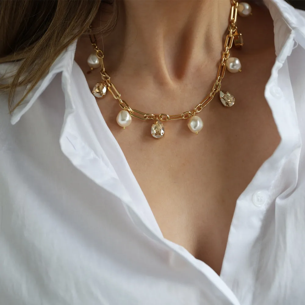 Ayra Necklace / Pearl   Golden Shadow Caroline Svedbom