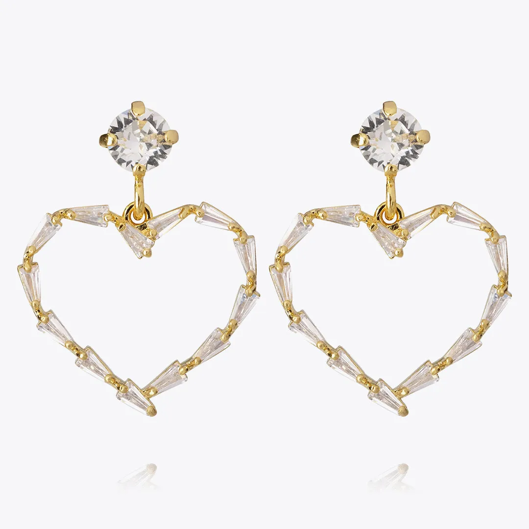 Baguette Heart Earring / Crystal Caroline Svedbom