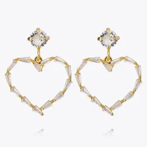 Baguette Heart Earring / Crystal Caroline Svedbom