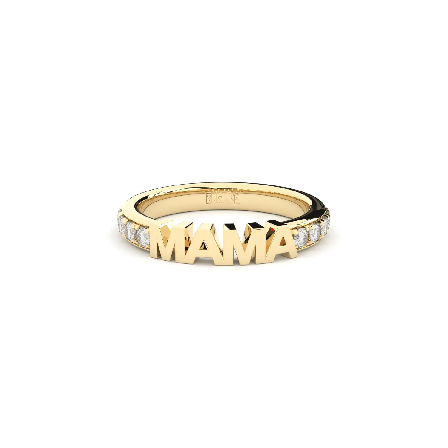 Becoming Luxury Eternity Mama 18K Gold Ring w. Lab-Grown Diamonds