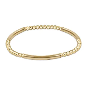 Bliss Bar Gold Pattern 3mm Bead Bracelet Gold