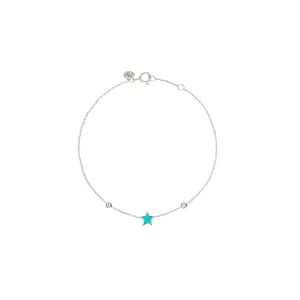 Blue Star 18K White Gold Bracelet w. Diamonds