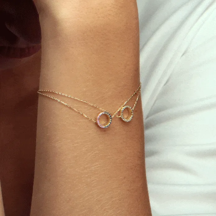 Claire 14K Gold Bracelet w. Pink & Blue Sapphires