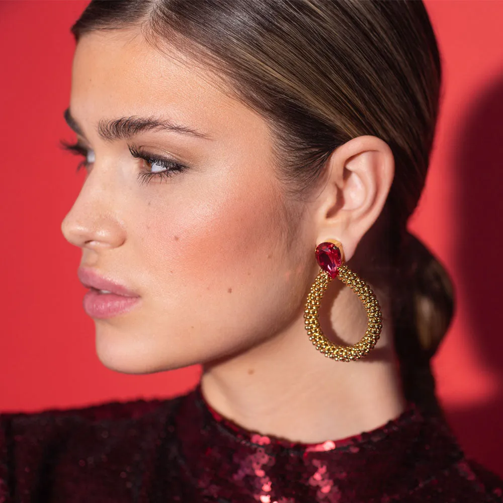 Classic Rope Earrings / Mulberry Red Caroline Svedbom