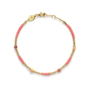 Clemence Gold Plated Bracelet w. Bubblegum Beads
