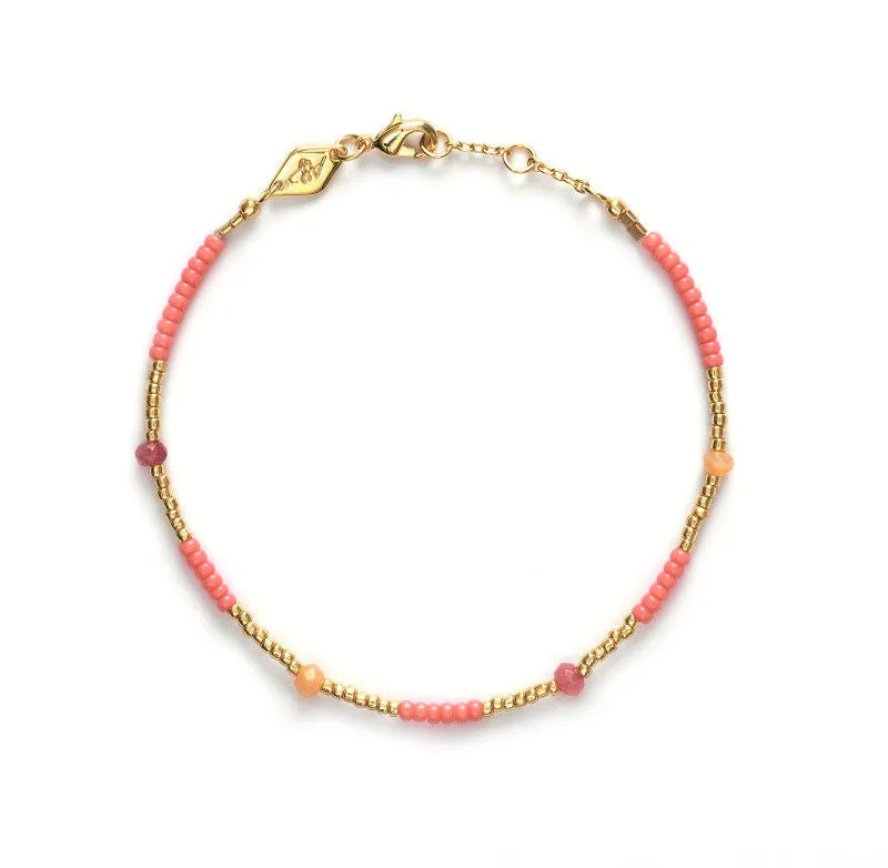 Clemence Gold Plated Bracelet w. Bubblegum Beads
