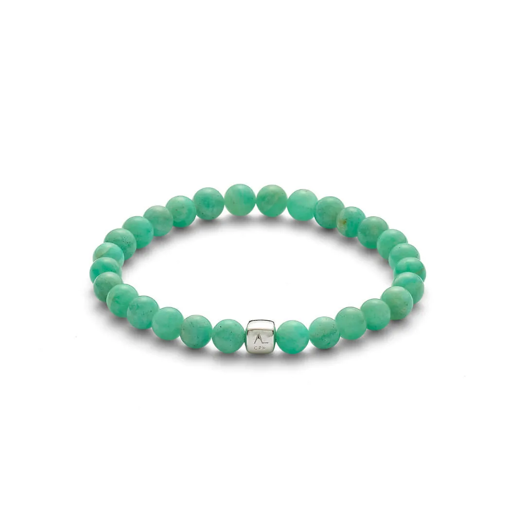 ColorUp (6mm) Silver Bracelet w. Amazonite