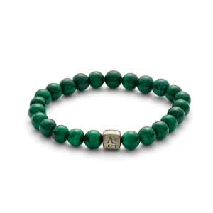 ColorUp (8mm) Silver Bracelet w. Malachite