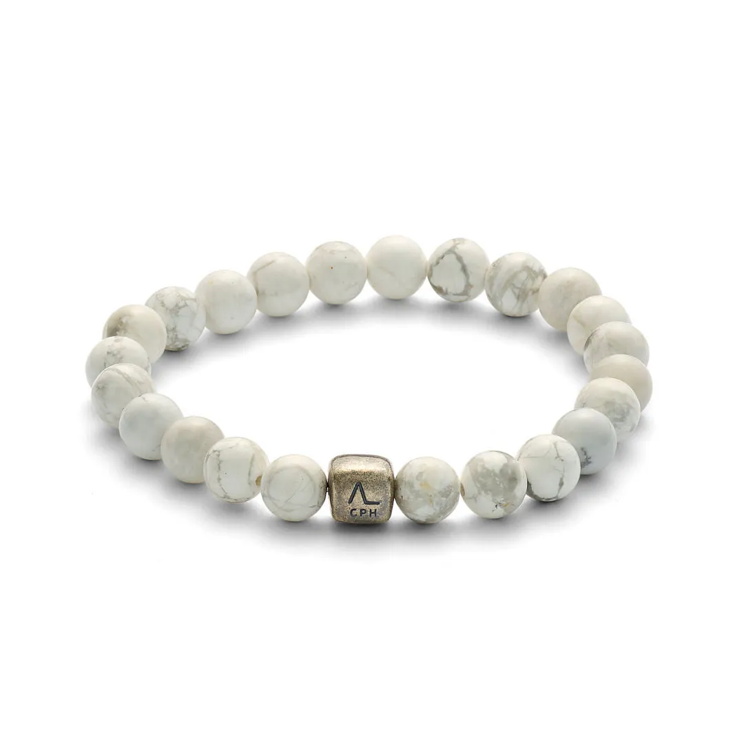 ColorUp Howlite (8mm) Silver Bracelet