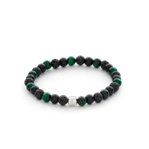 ColorUp Tuscany (6mm) Silver Bracelet w. Tiger's Eye & Onyx